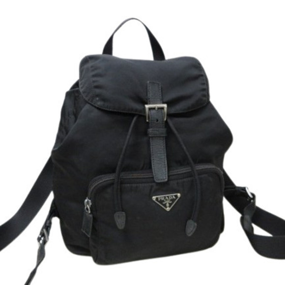 PRADA Prada Backpack Tessuto - Nylon Men's Women's Triangle Plate White Tag - Picture 1 of 7